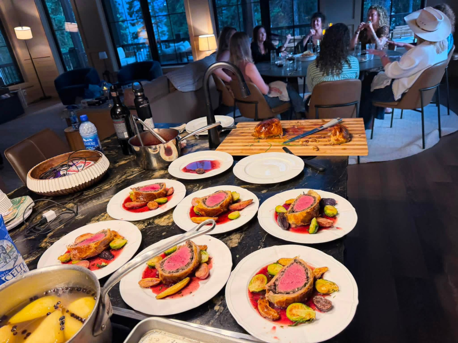 A plated course from a private dinner service